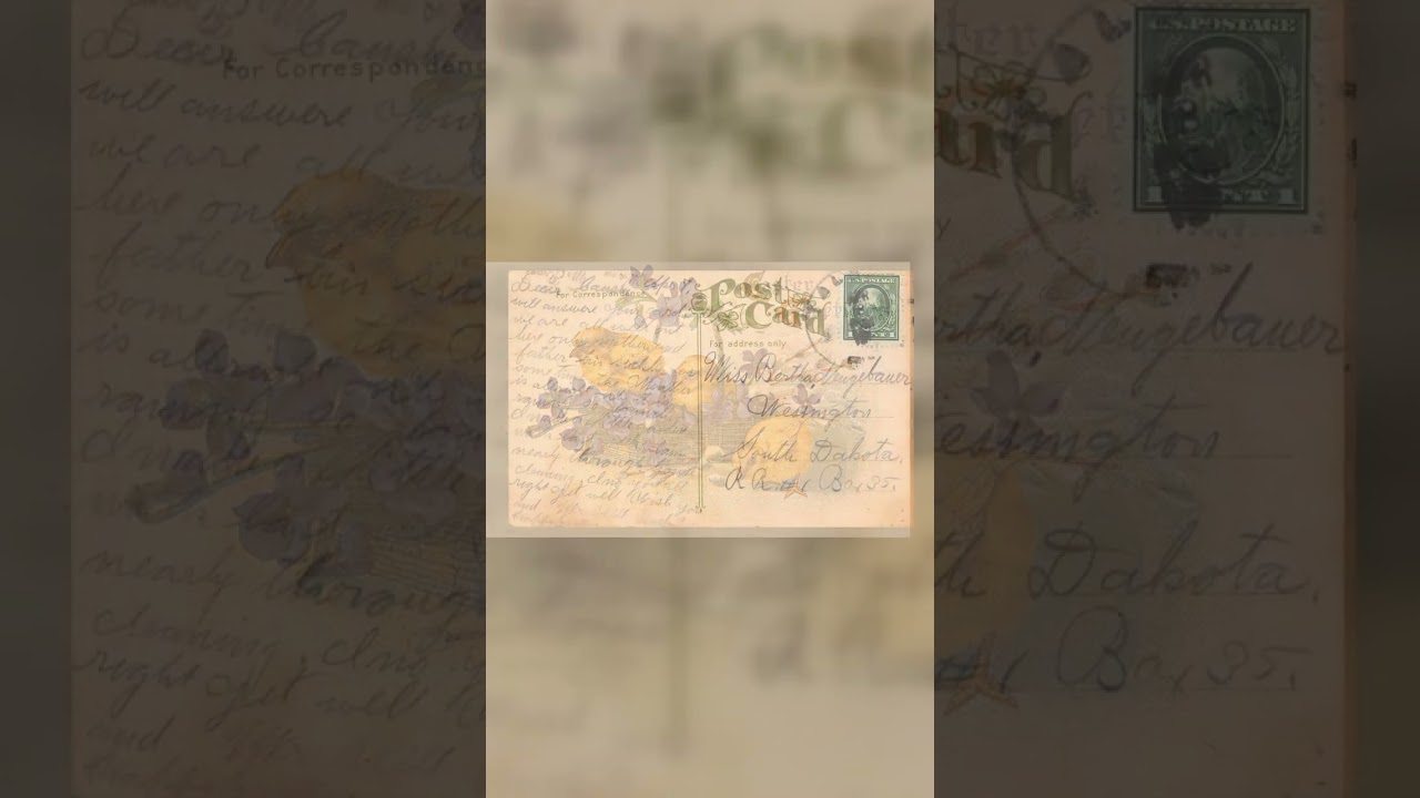 Easter Greetings Postcard, Chicks and Flowers, 1910s Video