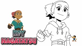 How to Draw Key Nagatatsu from Dragon Striker EASY! ⚡ Step-by-Step