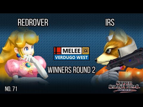 Melee @ Verdugo #71 - redrover (Peach) VS IRS (Fox) - SSBM - Winners Round 2