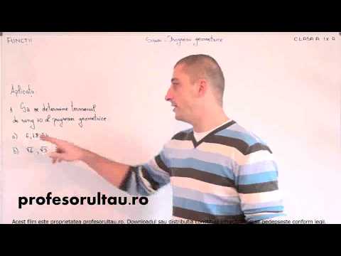 20   cls9   Functii   siruri   progresii geometrice   aplicatii   partea 1 - profesorultau.ro