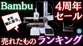 【駆け込み必見】Bambu Lab 4周年セールでみんな何買った？実際に購入された人気3Dプリンター&フィラメントランキングBest3を大公開！セール終盤の賢い立ち回り&狙い目とは？