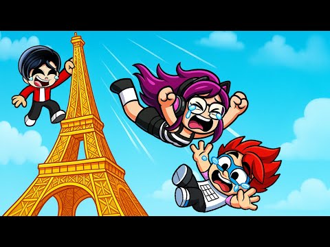 SALTAMOS desde la TORRE MAS ALTA de ROBLOX con MI FAMILIA y ME CONVERTI en MILLONARIO | Karim Juega