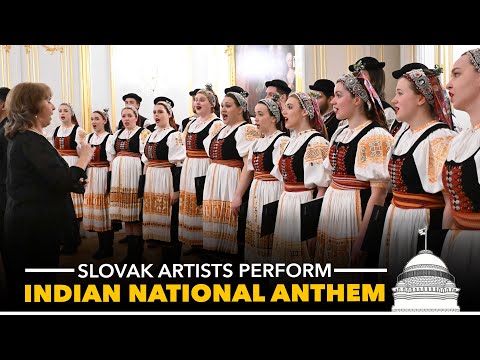 Slovak artists perform Indian National Anthem at the Banquet hosted in honour of President Murmu