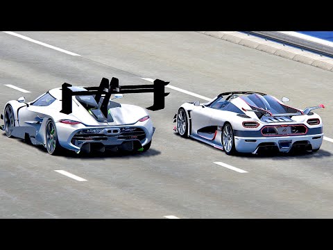 Koenigsegg Jesko GTR vs Koenigsegg One:1 - Drag Race 20 KM