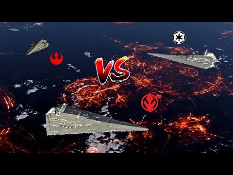 ISD 2 vs Nebula vs Xyston - Star Wars: Empire At War Remake NPC Battle