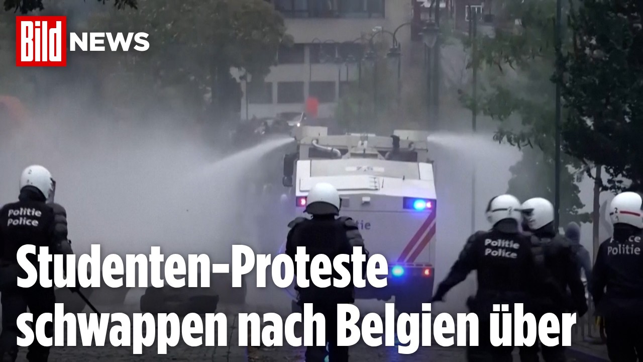 BELGIEN: Studenten-Proteste in Brüssel eskalieren! Polizei setzt Wasserwerfer und Tränengas ein