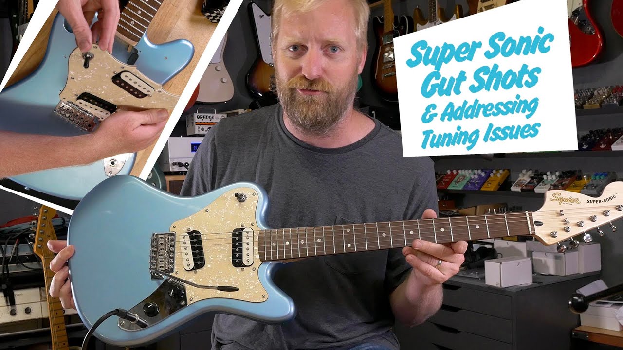 Squier Paranormal Super Sonic - Second Impressions, gut-shots & addressing tuning instability - YouTube