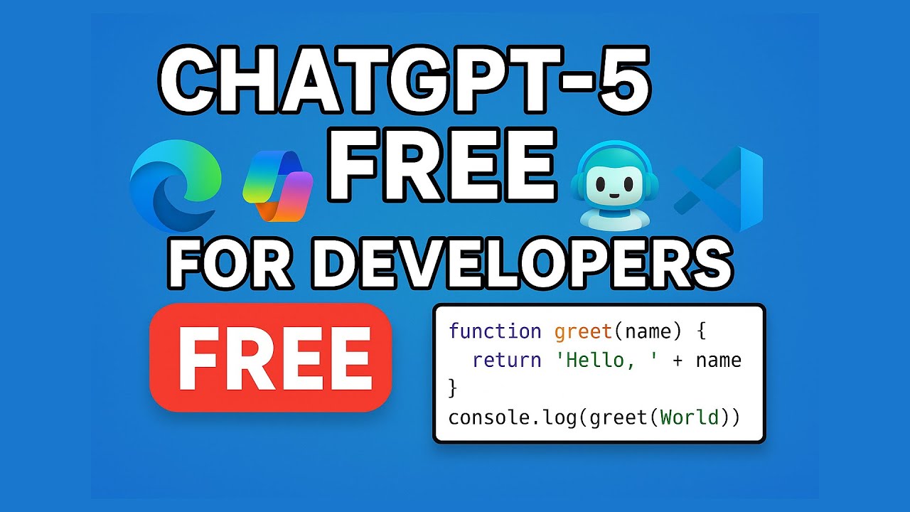 ChatGPT-5 FREE for Developers! | Microsoft Edge Copilot + GitHub Copilot + VS Code Integration ❤️‍🔥
