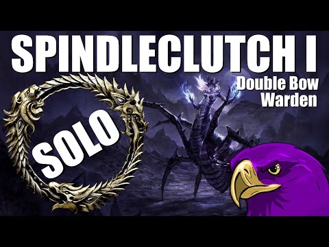 SOLO ESO Spindleclutch 1 Group Dungeon Run - Double Bow Warden Build - Deadly Whispers