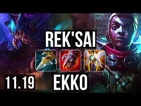REK'SAI vs EKKO (JUNGLE) | 15/1/8, Legendary, 1.5M mastery, 300+ games | EUW Master | v11.19