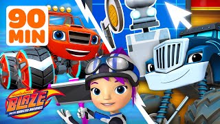 90 MINUTES of Crusher Builds Robots & Gabby's Mechanic Missions! | Blaze and the Monster Machines