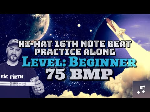 Practice & Sharpen this Staple 16th Note Hi-Hat Beat | 75 BPM Metronome