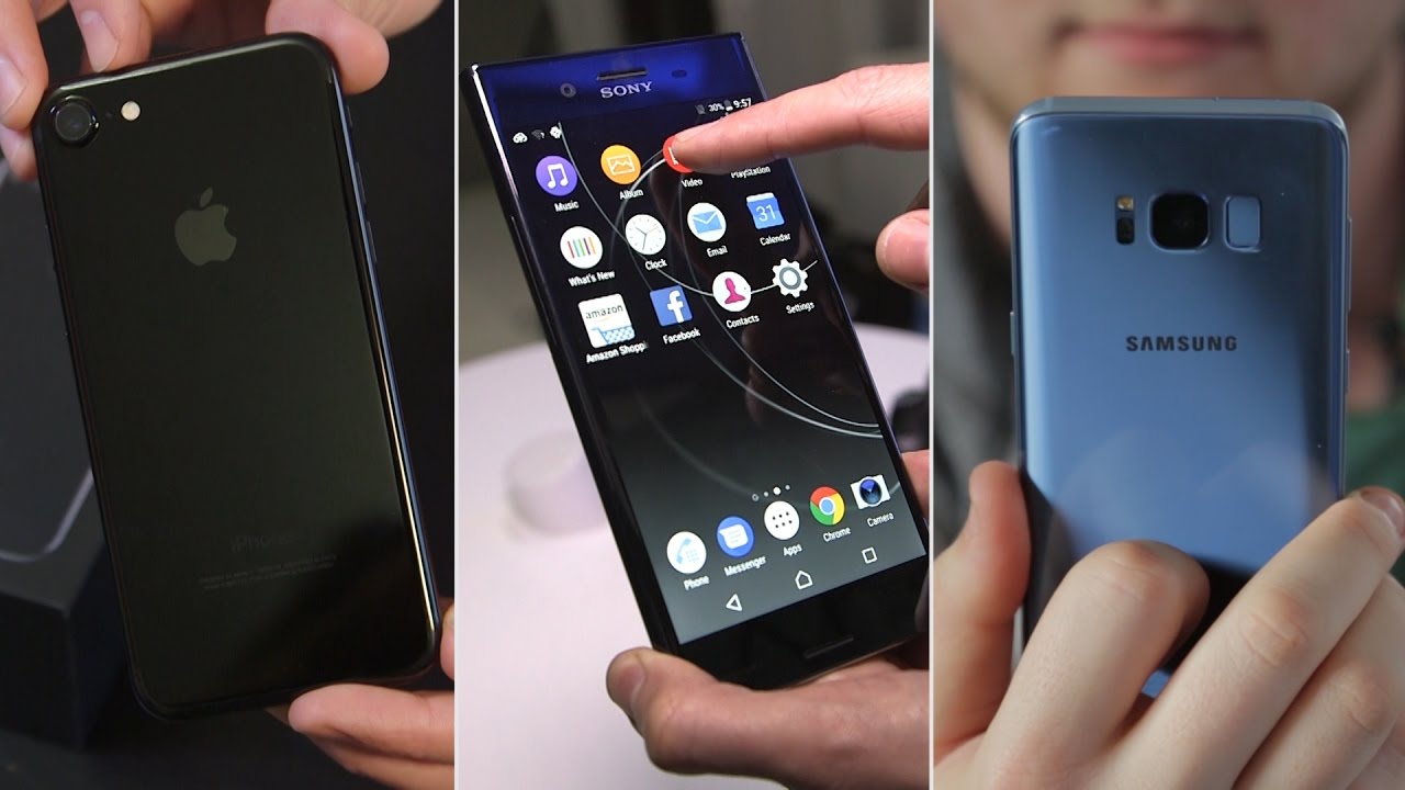 Samsung Galaxy S8 vs Sony Xperia XZ Premium vs iPhone 7: clash of the YouTube titans - YouTube