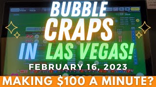 MAKING $100 A MINUTE ☻ BUBBLE CRAPS IN VEGAS 🧡 Dice Cam! + SLOT FREE PLAY 🎰→ February 21, 2023