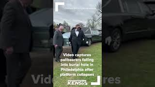 Pallbearers fall into grave in Philadelphia after ground collapses