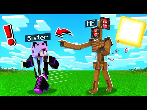 I Trolled My Sister as SIREN HEAD in Minecraft...