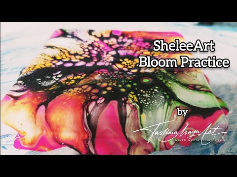 117 UK Sheleeart BLOOM TECHNIQUE | Unique Fluid Art on Canvas #taslimamayaart  #sheleeartstyle