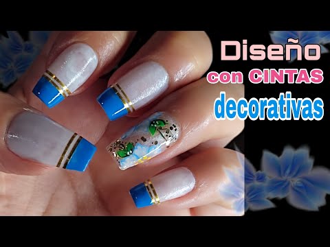 HERMOSO diseño de uñas /Fácil y SENCILLO #cintadecorativadeuñas #miarteentusuñas💅