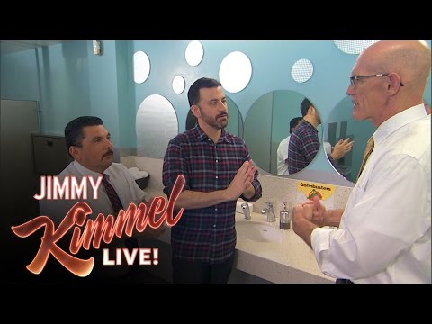 Jimmy Kimmel and Guillermo Learn How to Wash Their Hands