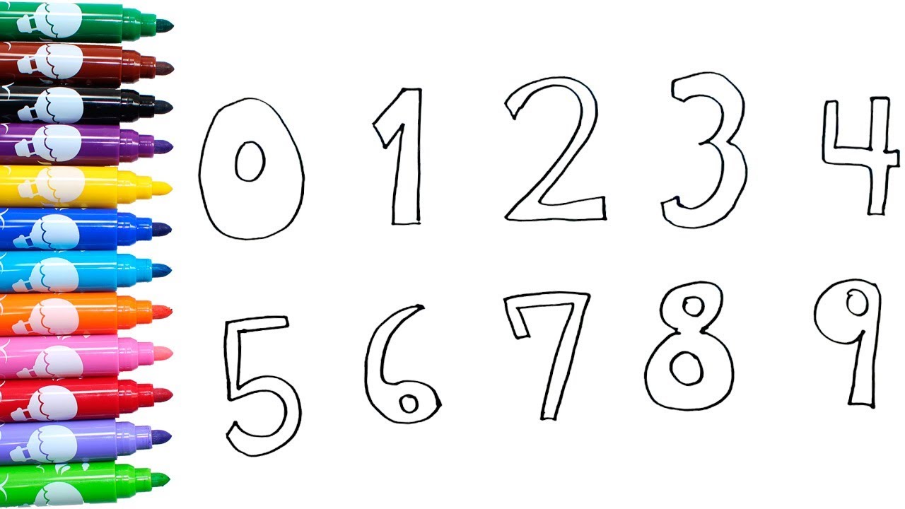 APRENDENDO A DESENHAR E COLORIR OS NÚMEROS! DESENHO PARA CRIANÇA