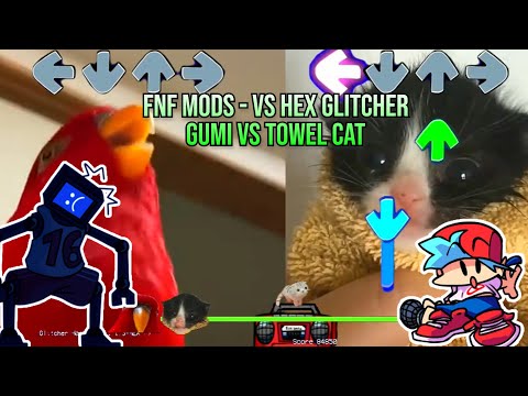 VS HEX Glitcher BUT its Red Birb GUMI vs TOWEL Cat - Friday Night funkin custom animation