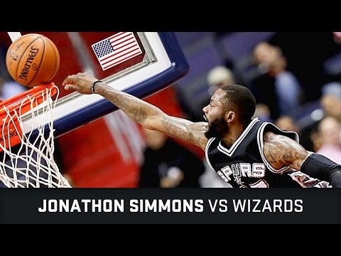 Jonathon Simmons Highlights: 15 PTS, 4 AST, 1 BLK, 3 Dunks vs Wizards (26.11.2016)