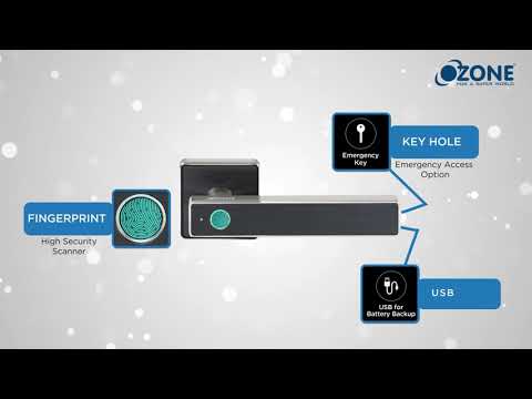 Ozone Smart Bluetooth Internal Lock for Wooden & Metal Doors, 4-Way Access, OzoLife App, Fingerprint, Password, RFID Card, 35-50 mm Door Thickness, Free Installation, 2 Years Warranty