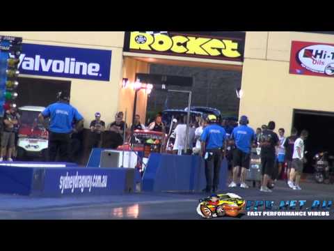 THE GODFATHER SADEK 20B RX3 NEW MPH WORLD RECORD 7.13 @ 199 MPH SYDNEY DRAGWAY 13.4.2013