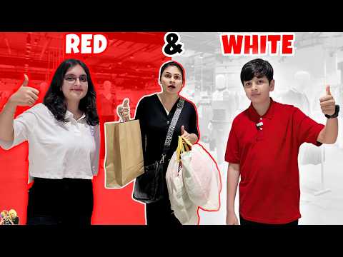 RED AND WHITE | One colour challenge in mall | Aayu and Pihu Show