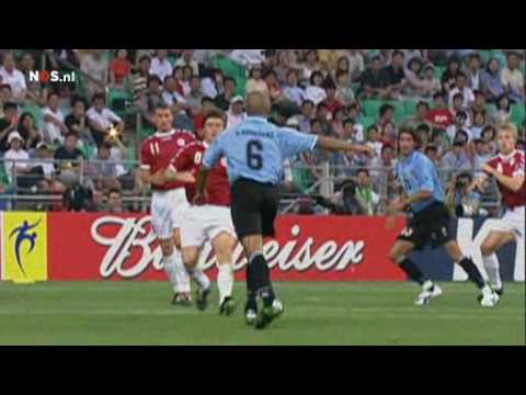 Dario Rodriquez Uruguay vs Denmark 1-1 First Round World Cup 2002 Dutch commentary