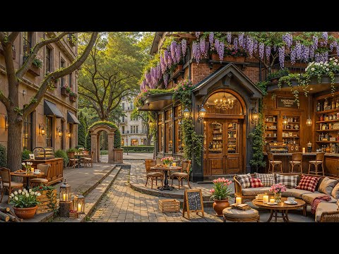 Gently Piano Jazz 🌿 Quiet Outdoor Street Cafe Ambience with Deep Jazz Music for Work, Study