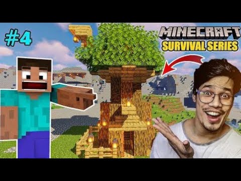 AMIO GAMER 047 - I BUILD A OP TREE HOUSE IN MINECRAFT | HINDI | MINECRAFT GAMEPLAY #4