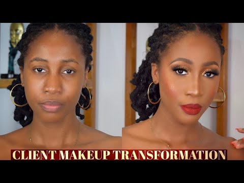 SULTRY GOLD SMOKEY EYE +  BOLD RED LIP || CLIENT MAKEUP TUTORIAL