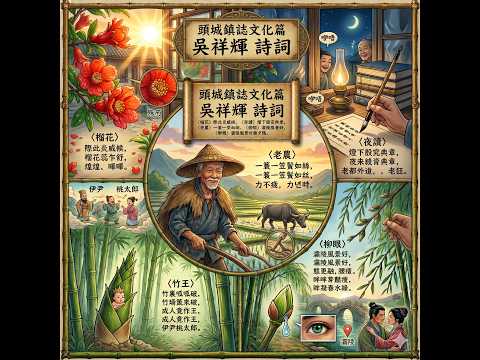 頭城鎮誌文化篇 吳祥輝 詩詞 〈榴花〉〈夜讀〉〈老農〉〈竹王〉〈柳眼〉