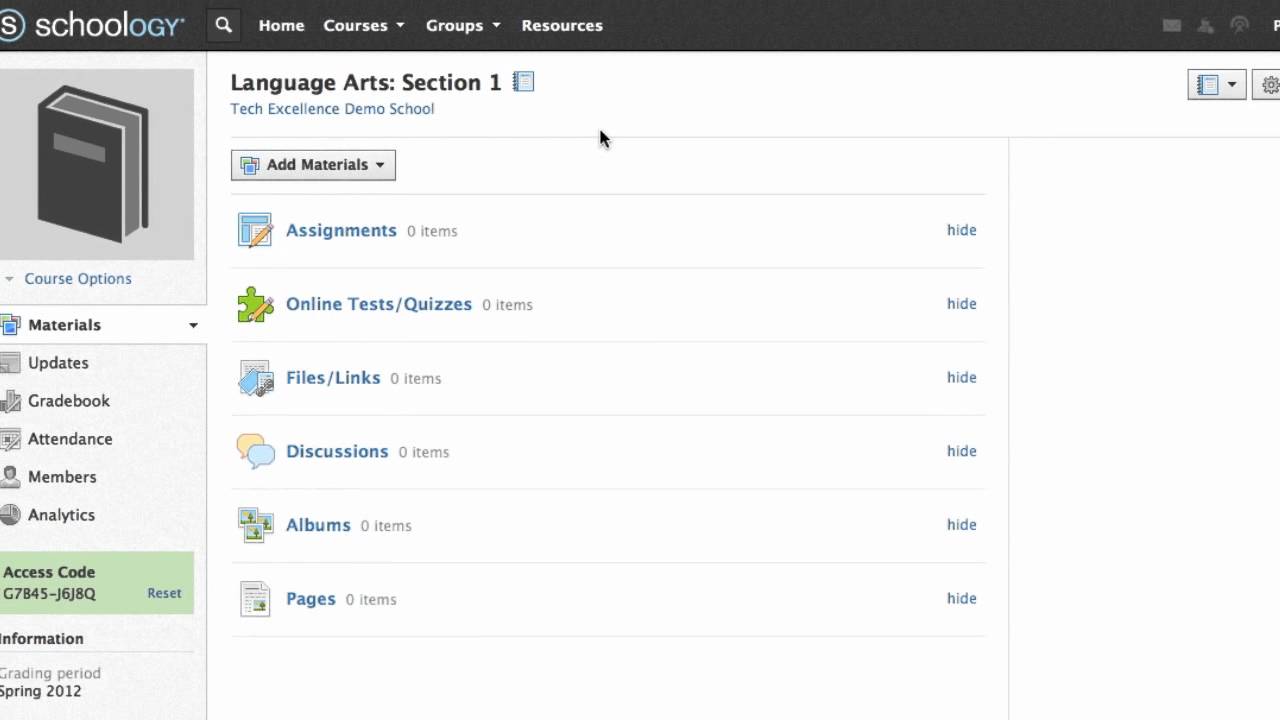 Add Course Materials
