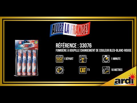 33076 - FUMIGENES A GOUPILLE A CHANGEMENT DE COULEUR BLEU-BLANC-ROUGE