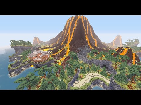 FallenQbuilds - Minecraft timelapse volcano