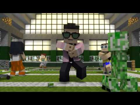 Minecraft Style with Original Audio - PSY Gangnam Style Music Video Parody