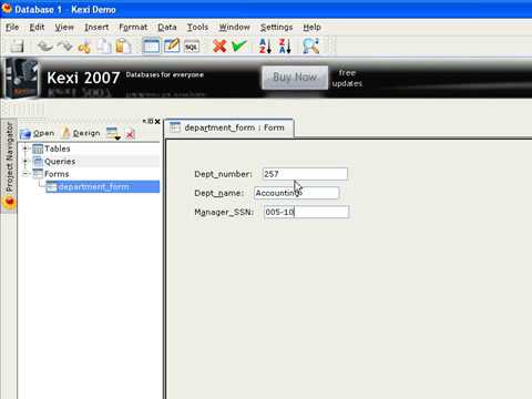 KEXI Version 2007 1 1