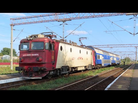 Romania: CFR class 40 electric loco departs Veresti on a Pascani to Suceava Nord passenger service