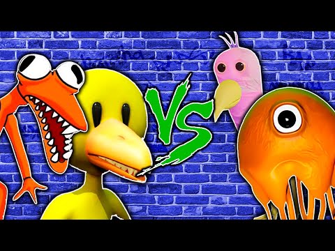 Stinger Flynn e Opila Bird (Garten of Banban) Vs. Orange e Yellow (Rainbow Friends) - Batalha de Rap