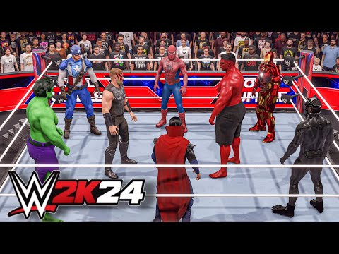 I Put All Avengers in Battle Royale Match - WWE 2K24