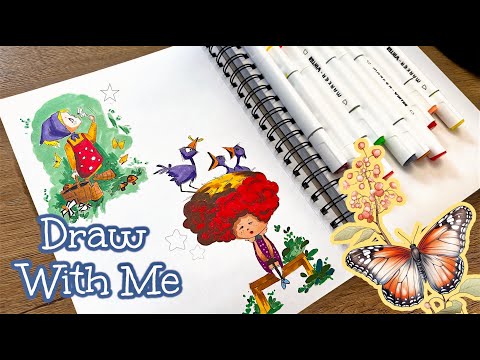 ♡ How I Design Whimsical Characters with Markers ✦ Sketchbook Process