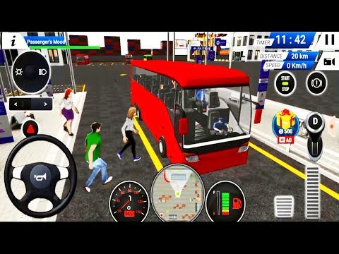 Euro Bus Driving Simulator 2019 - Red Bus Unlocked - Bus Transporter. Video Game For Kids. Gameplay