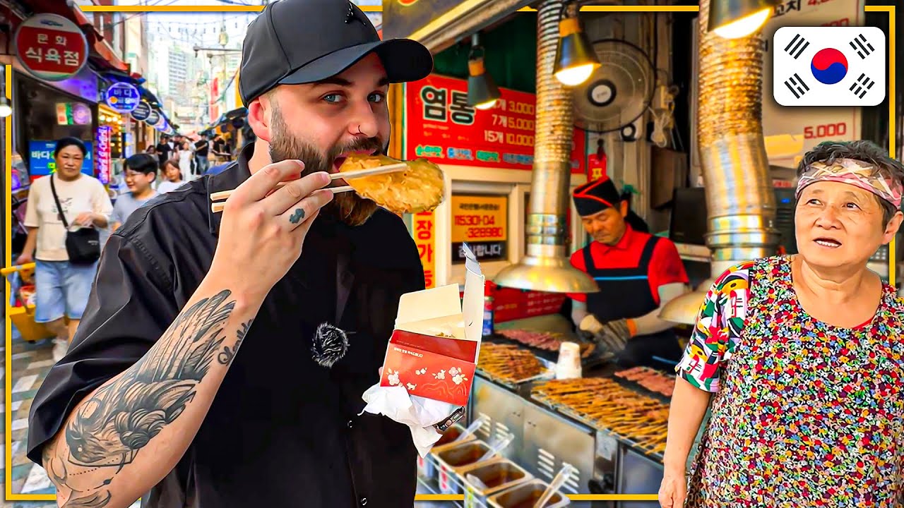 UM DIA INTEIRO PROVANDO COMIDAS DE RUA NA CORÉIA DO SUL!