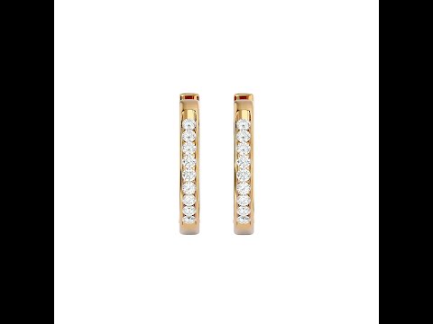 Cercei Aur Gleaming Hoop Aur 18k Diamante - Hannah