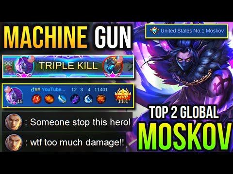 MACHINE GUN! | Moskov Best Build 2020 | Moskov Top 2 Global 2020 | by YouTube MobaZane | MLBB