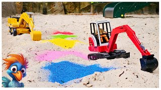 Bagger für Kinder entdecken vergrabene Schätze auf dem Spielplatz!