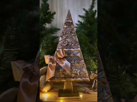 Lovely wooden Christmas tree transformed with many Prima Moulds, just in time for the Holidays.