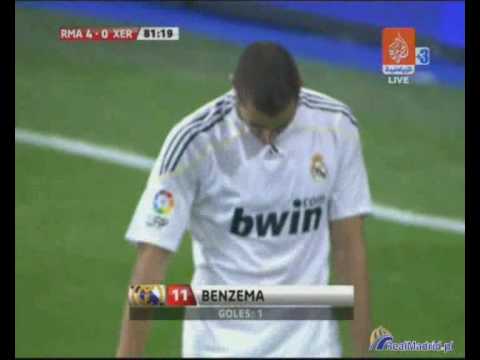 Karim Benzema first gol for Real Madrid, 2009 year.